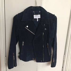 BCBG leather suede moto jacket